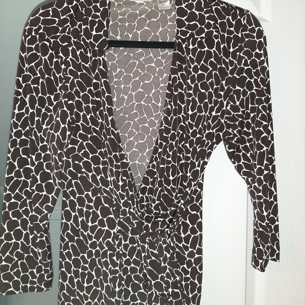 Chico's Giraffe Animal Print Blouse